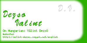 dezso valint business card